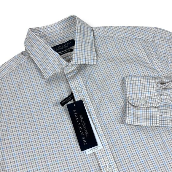 NWT The Men’s Store Shirt Slim Fit Stretch Size Large L Long Sleeve Button Down - Picture 1 of 8